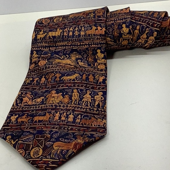 VINTAGE Alynn “Ancient Art” Mesopotamia Silk Tie - Picture 10 of 10
